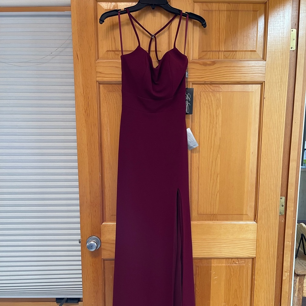 La Femme Strappy Back Dress (Nordstrom), Burgundy, Size 2, New with Tags